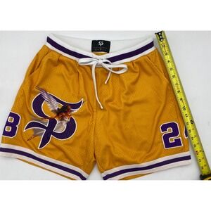 Saint Potential Yellow Purple Angel Mesh Basketball Shorts Men Medium Streetwear